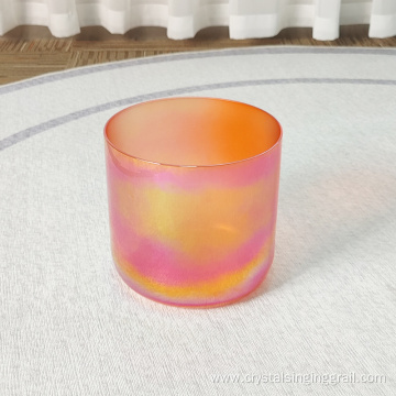 Q're Cosmic Orange Clear Crystal Singing Bowl